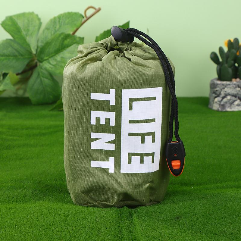 Аварийное укрытие для 1 человека, палатка для выживания, комплект, треугольная палатка из алюминиевой пленки, спальный мешок с сумкой для хранения, уличное термоодеяло