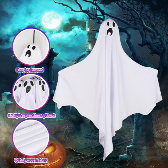 yangyizhi Halloween Hanging Ghost Outdoor Decoration, Cute Flying White for Front Yard, Porch, Patio, Lawn, Garden, Tree, Party Decor