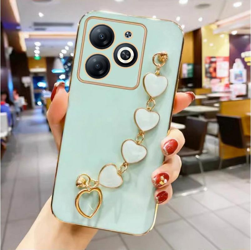 Чехол для телефона с ремешком на запястье для Infinix Hot 40 Pro 40i 30 30i 20 20S 12 Play 11S NFC 11 10 Smart 8 7, мягкий тонкий чехол-браслет