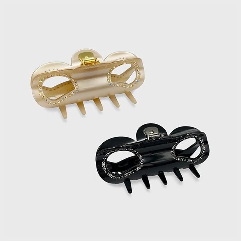 Two-hole Crystal Hair Clip-L DESA045-2