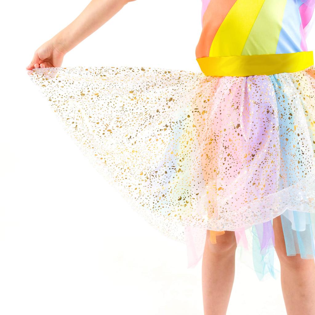 Costume dress set golden unicorn dress headband wings size 120 Golden unicorn costume size 130