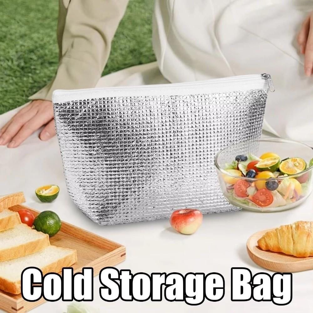 Durable Aluminum Foil Thermal Lunch Bag Thickened Leak Proof Insulated Cooler Bag Cold Proof Oilproof Meal Bag Travel