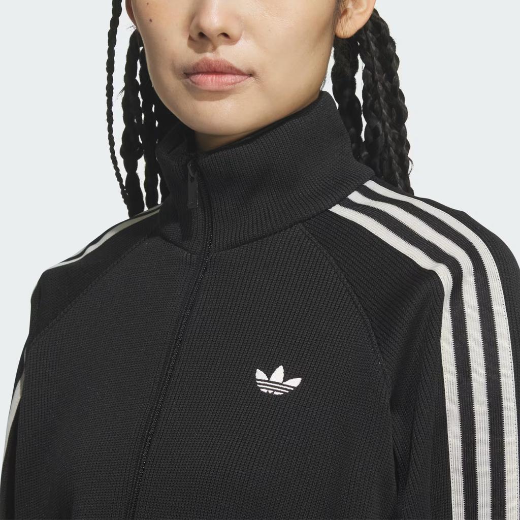 adidas Спортивная куртка Originals Track Top Knit Balloon Zip Stand Collar Striped Loose Long Sleeve Jacket Women jackets KQ5488