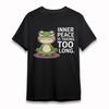 Women's Classic T-Shirt Inner Peace Frog Zen Graphic Black Cotton Plus Size Tee