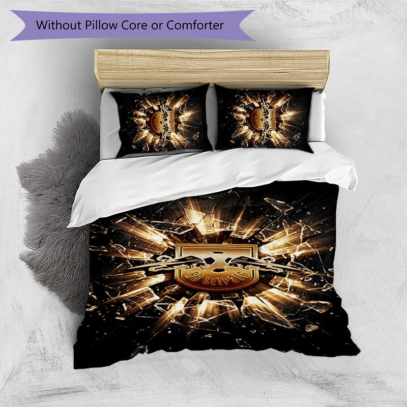 RB Leipzig Football Printed 3 Pieces Bedding Set, Comfortable Skin Friendly Bedroom Duvet Cover Set
