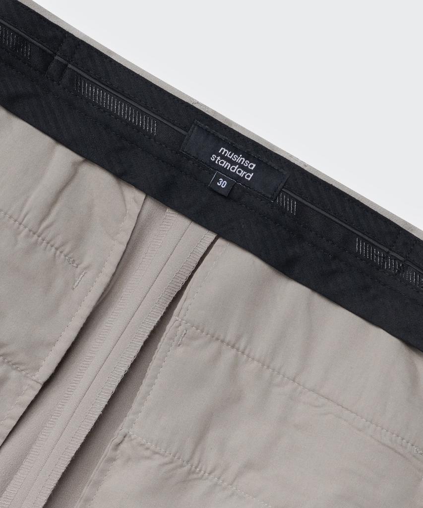 MUSINSA STANDARD Relaxed Tapered Hidden Banding Crop Slacks [Light Beige]