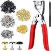 BUDDUR Metal Leather Rivets Kits With Punching Forcep For DIY Leather Craft Bag Belt Clothing Garment Shoes Pet Collar Fixing
