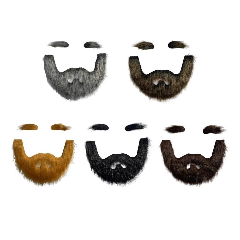 Realistic Fake Eyebrow Self Adhesive Cosplay Beard Props Fake Mustache Halloween