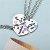 Stainless Steel Necklace (3 Pieces), Heart-shaped Necklace, Best Friend Letter Pendant, Heart Chain.