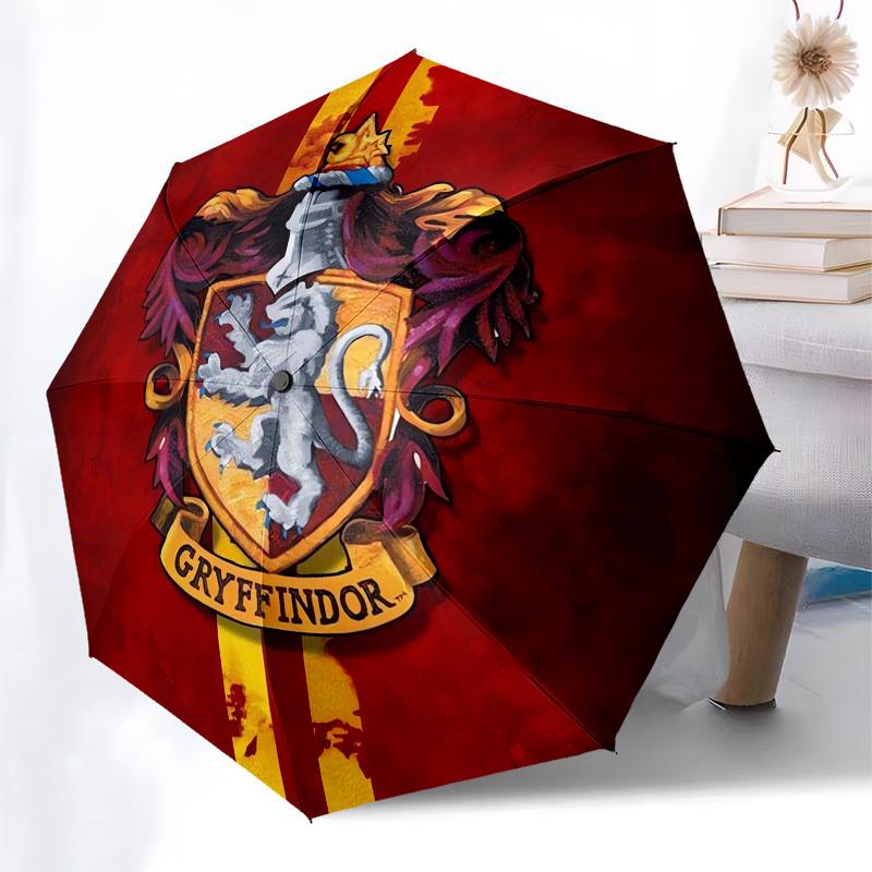 1pc Gryffindor Crest Badge Umbrella with Plastic Handle,Cartoon Pattern,Suitable for All Seasons Multi-functional Umbrella489