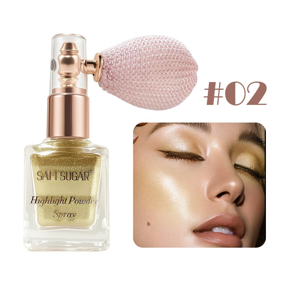 Спрей-хайлайтер Осветляющие тени для век Рассыпчатая пудра Мелкий глиттер Водостойкий хайлайтер для лица тела Спрей с блестками для макияжа