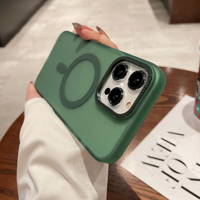 Чехол для телефона с поддержкой зарядки Magsafe для Iphone 14 12 11 13 Pro Max 14 Plus, металлический гибридный жесткий и мягкий полупрозрачный чехол с металлической камерой