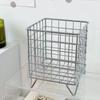 Silver Pink Office Desk Organizer Desktop Basket Makeup Sorting Storage Pen Holder Storage Basket