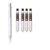 0,5 мм Низкий центр тяжести Автоматический механический карандаш Металлическая текстура Ручка (Серебряный) + 0,5 мм Свинец 4 коробки