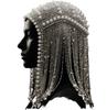 Timeless Luxury Crystals  Rhinestone golden silvery bling bling long  tassel flapper Bridal Wedding bead Chain Headwear Jewelry