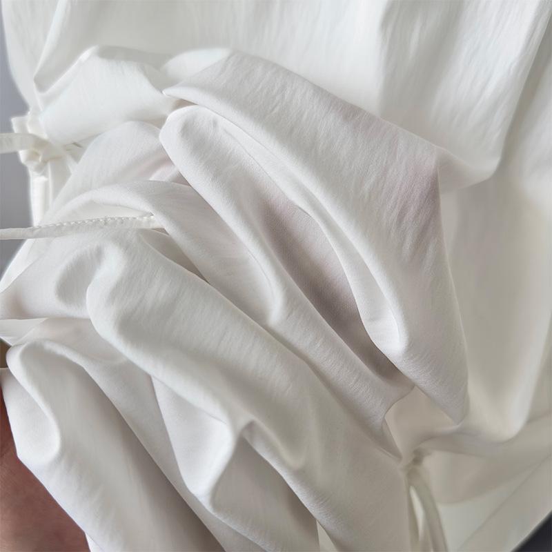 Summertime New Pleated Design Bow Straps Fashionable Personality Skirt Women