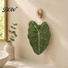 Cute Leaf Design Towel Shape Hand Towel, Soft Absorbent with Hanging Loop, Decorative Shaped Maple Ginkgo for Kitchen Bathroom Drying Decor