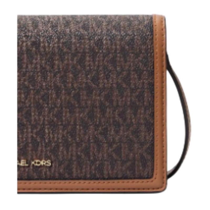 Michael Kors Женская коричневая сумка через плечо Mwrlowe со принтом логотипа из искусственной кожи, среднего размера