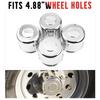 Rhinotuning 4.88" Push-Thru Wheel Center Caps, Chrome Silver, for Truck Wheel Rims and Trailers, 4 Pieces