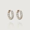 [14K/Lab Diamond] Duet Hoop Earrings
