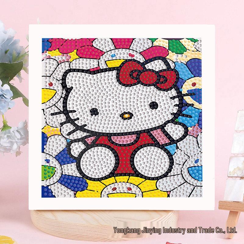 Детская алмазная мозаика Sanrio с наклейками-рамкой - Набор для самостоятельного изготовления, ручная работа, подарок