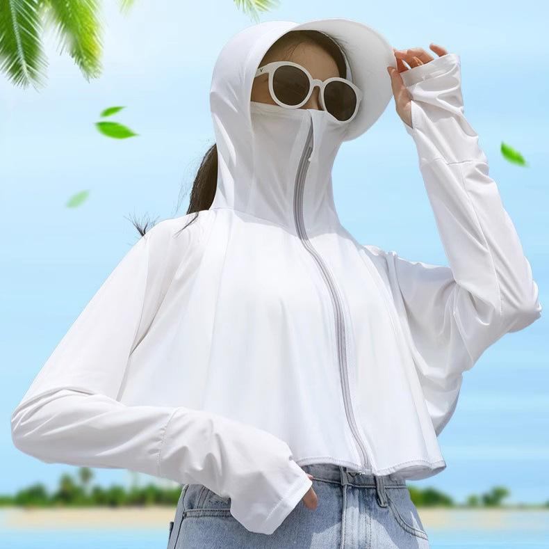 Sunscreen Clothing Women's Long Sleeve 1011 New Ice Silk Sunscreen Clothing Summer Thin Cycling Sunscreen Shirt UV Protection Shawl