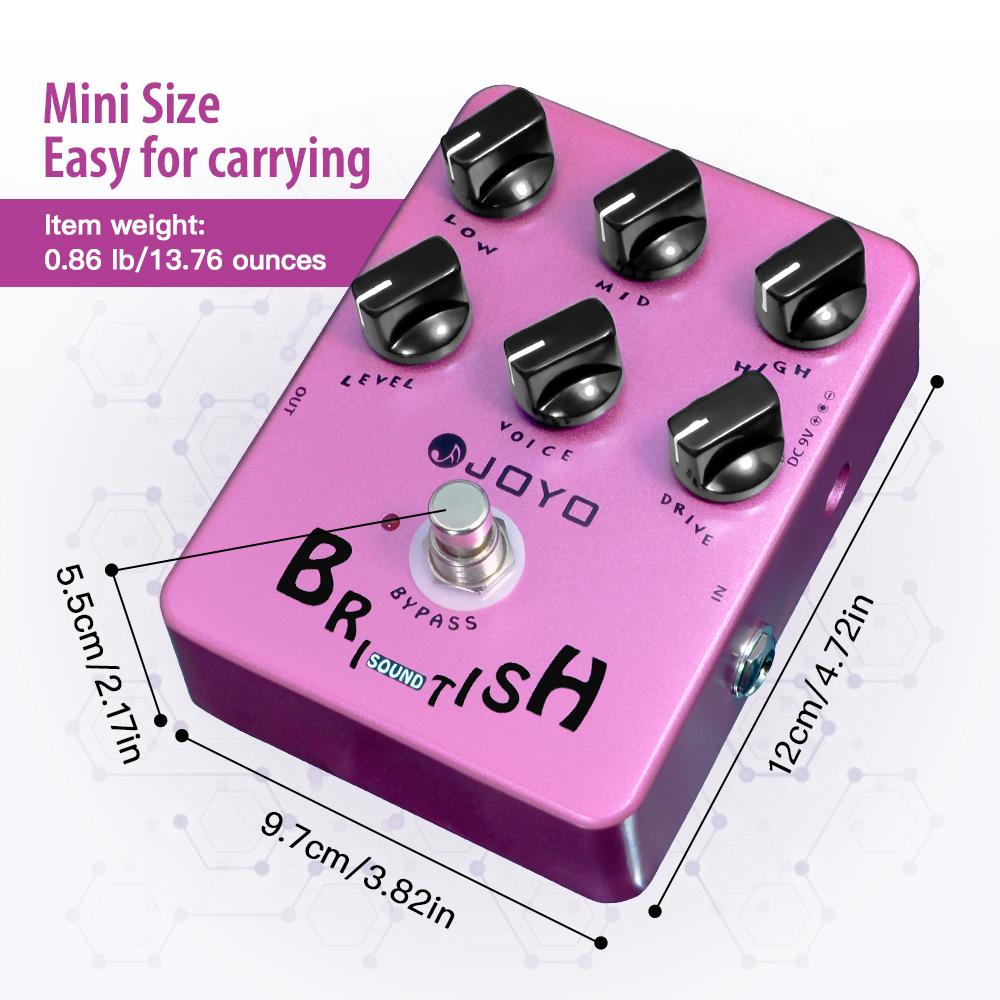 JOYO JF-16 BRITISH SOUND Overdrive Педаль для гитары Обеспечивает теплоту и гармоничные перегруженные звуки Классические педали симуляции усилителей