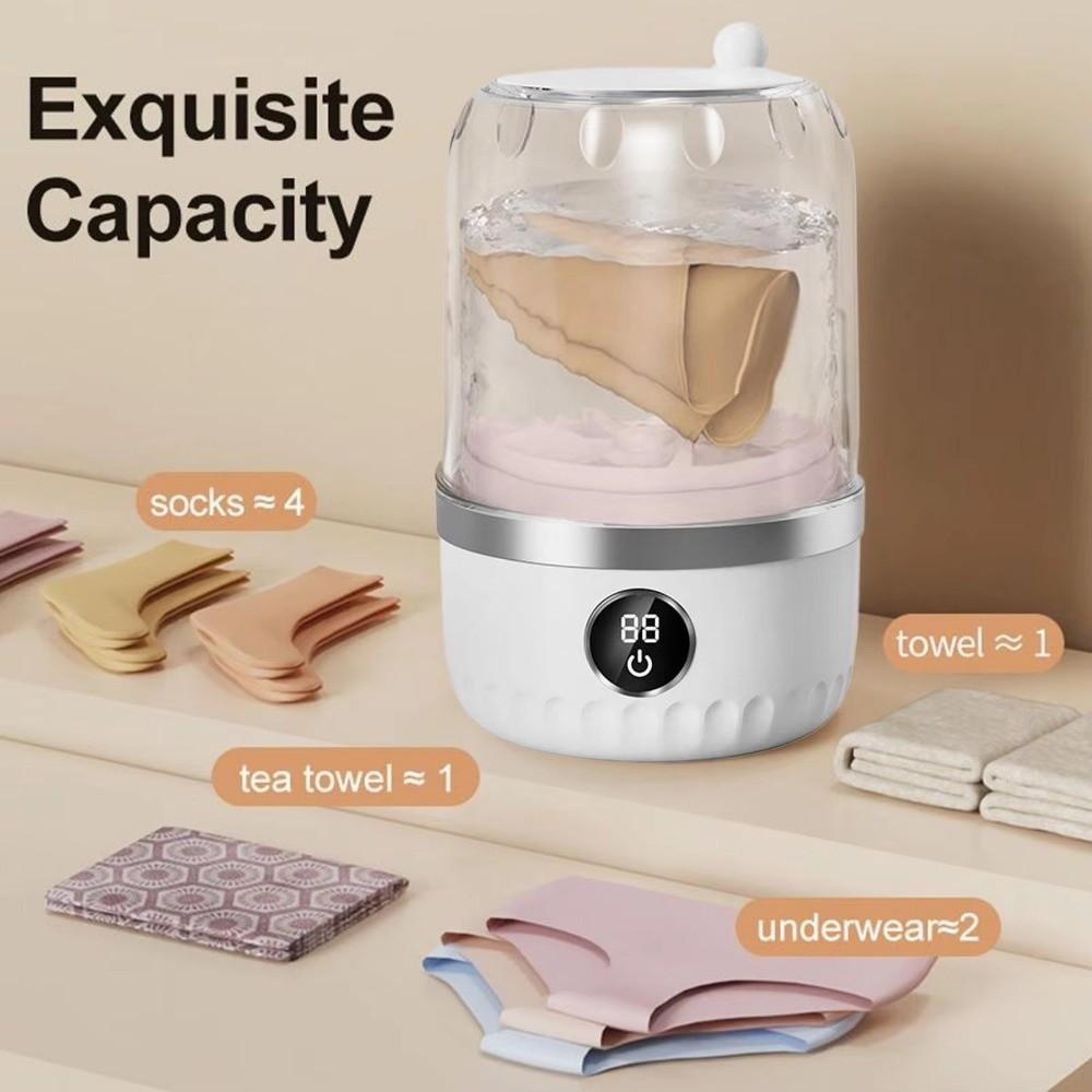 Cordless Mini Laundry Machine 1L Capacity Underwear and Socks Washer Camping