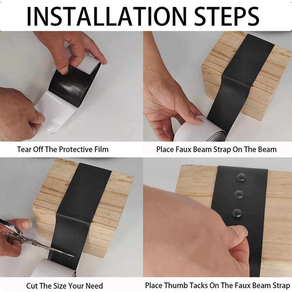 5 футов Ремень под искусственное дерево 100 канцелярских кнопок Самоклеящаяся полоса для потолочных балок Гибкий аксессуар с металлическим видом