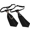 Unisex School Uniform Crystal Rhinestone Jewelry Black Ribbon Tie Necktie Boys Collar Neck Ties JK