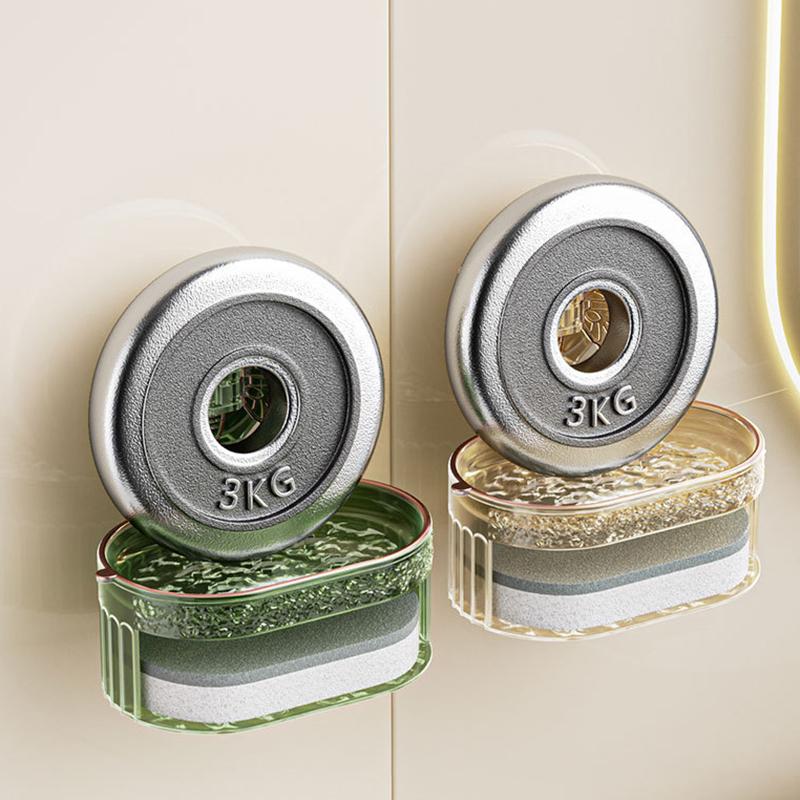 Мыльница на присоске с дизайном бабочки, двухслойная мыльница с губкой и дренажем, полка для хранения мыла без сверления