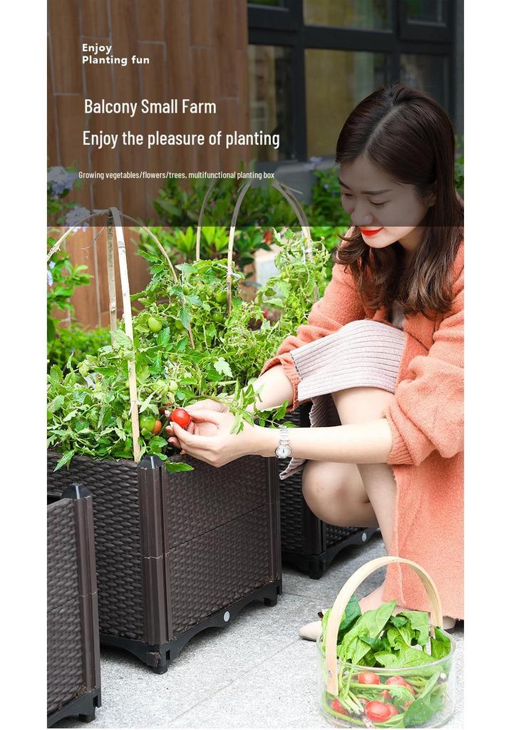 Extra Large Multi-layer Rectangular Planting Box for Home Balcony - Ideal for Fruits, Vegetables, and Flowers