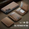 For Samsung Galaxy S26 Magnetic Case JEEHOOD J10 Leather Back Phone Cover with Detachable Card Holder Kickstand