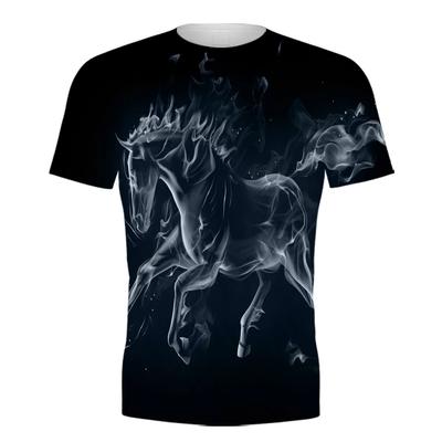 Новая мужская футболка с 3D принтом и рисунком лошади, повседневная футболка с короткими рукавами и большим размером, новая мужская футболка