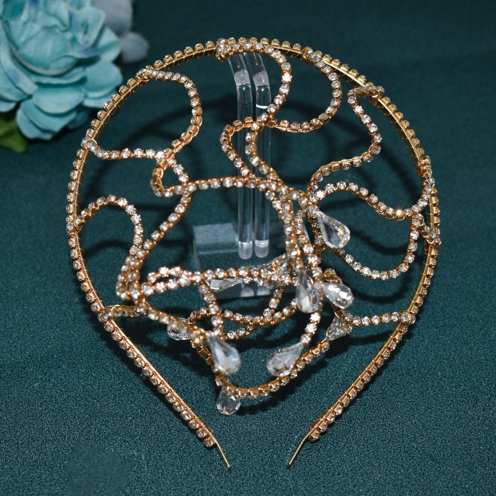 Аксессуары для волос Заколка Ободок со стразами Цинковый сплав Кристалл Тиара Фея Корона Невесты Свадьба
