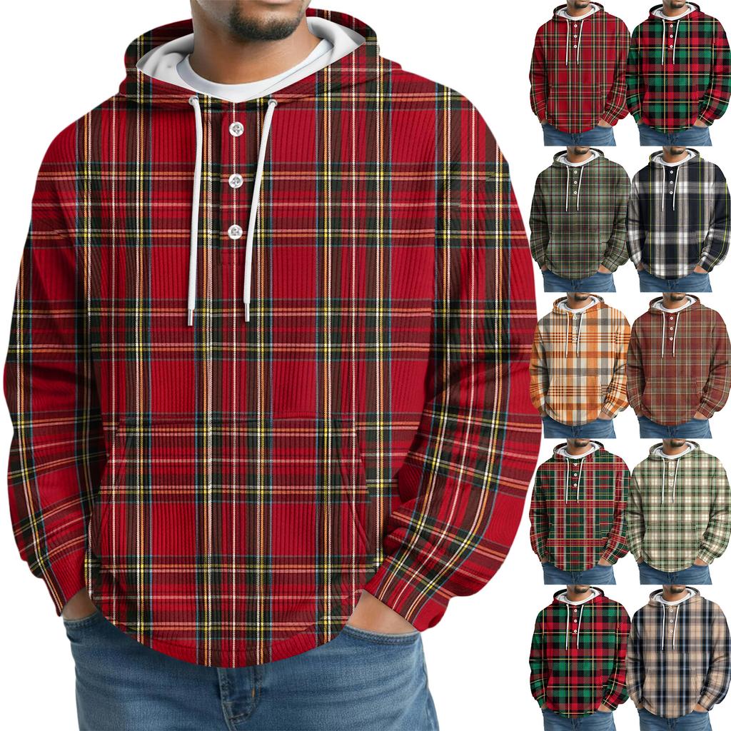 Men's Knit Hooded Sweatshirt Casual Long-Sleeve Sweatshirt