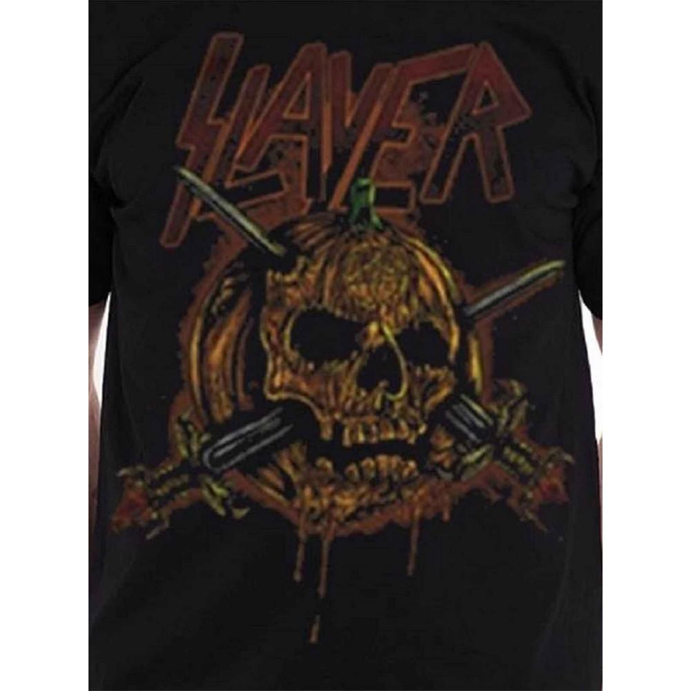 Slayer Унисекс Футболка для взрослых с тыквой и черепом