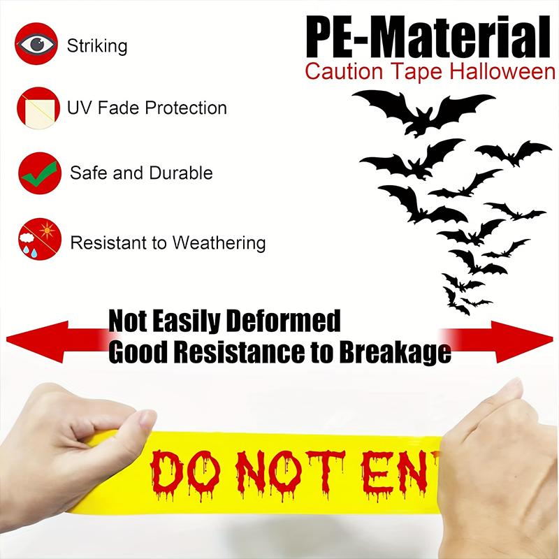 1PC DIY Warning Barrier Tape Halloween Party Safety Tape Haunted House Decoration Tape Reusable Caution Barrier Roll 4.8cmx5m