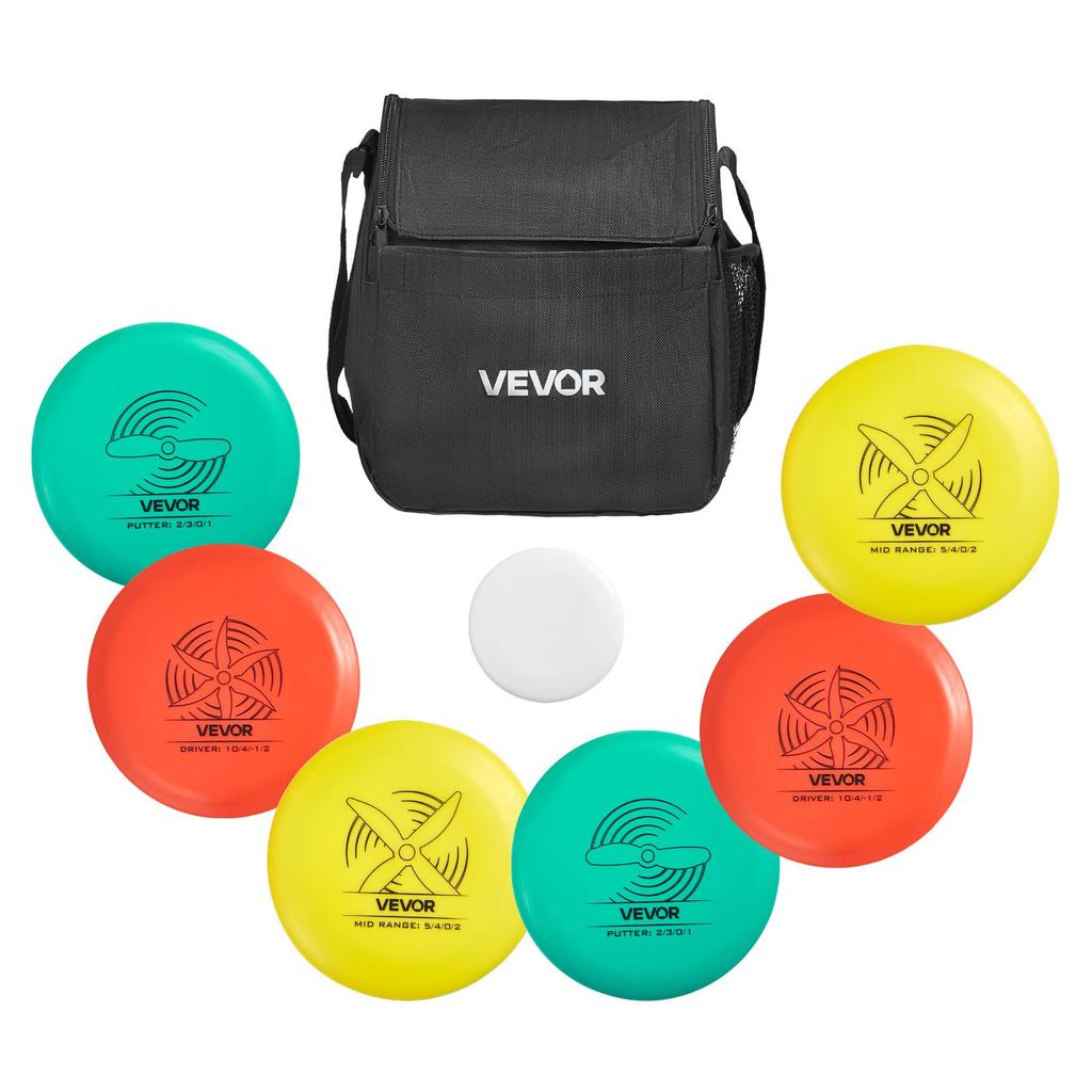 VEVOR Disc Golf Set, 6 PCS Flying Discs for Beginners, Disc Golf Starter Set, with Putter, Mid-Range, Driver, Including Mini Marker