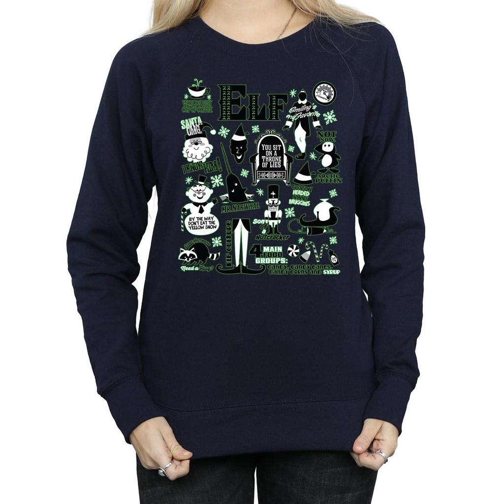 Elf Womens/Ladies Infographic Poster Sweatshirt