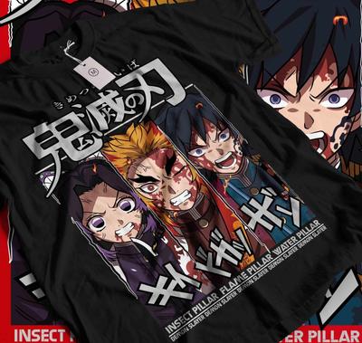 Мужская Женская Футболка Hashira Убийца Демонов Kimetsu No Yaiba Tengen Хоррор Аниме Подарок Футболка 524