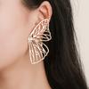 Hot Selling Hollow Big Butterfly Stud Earrings Women's Metal Angel Wings Pendant Earrings Personality Jewelry Party Gifts