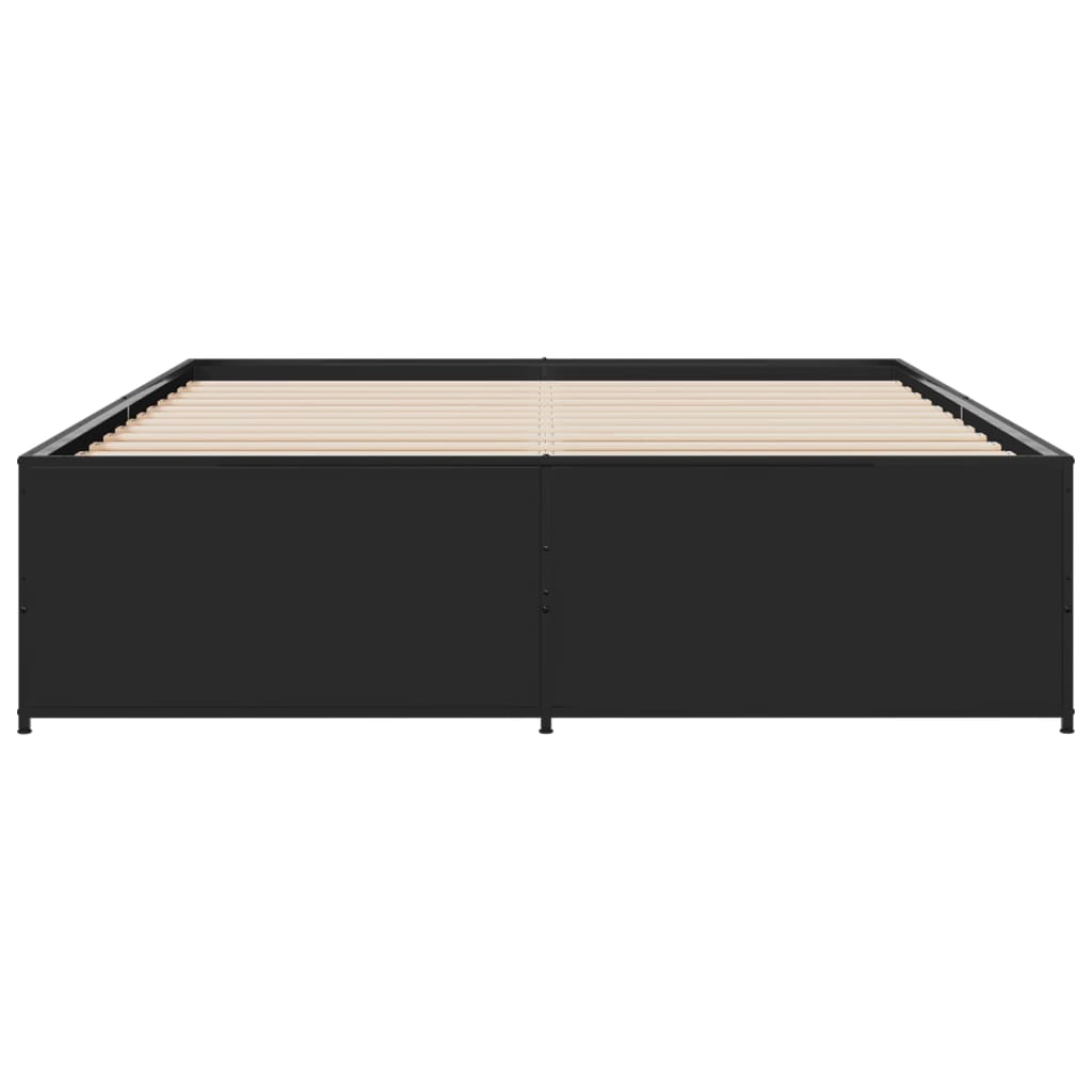 Bed Frame Black 160 x 200 cm Particleboard and Metal