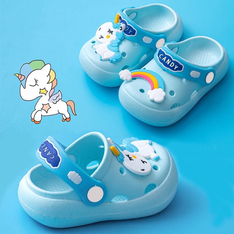 Детские милые летние шлепанцы с медведем, нескользящие: Мягкая подошва, крутые клоги для мальчиков и девочек