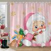 GAEMerry Christmas Шторы для ванной Снеговик Рождественская елка Подарок Красный грузовик Полиэстер Моющаяся штора для душа Ванная комната D