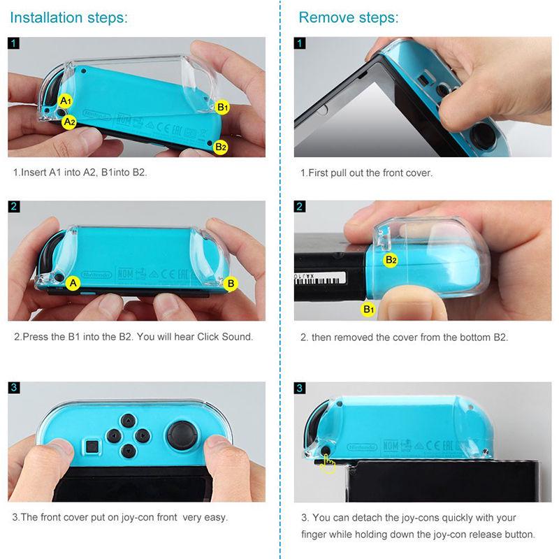 Прозрачный защитный жесткий чехол для переключателя Nintendo от пыли