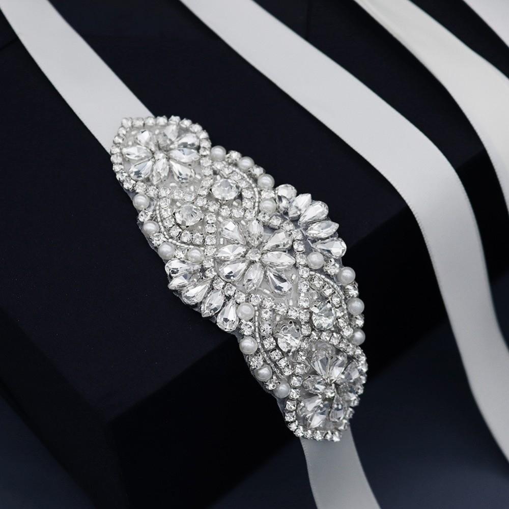 Ribbon Wedding Belt Silver Bridal Sashes Fashion Bridal Belt  Wedding