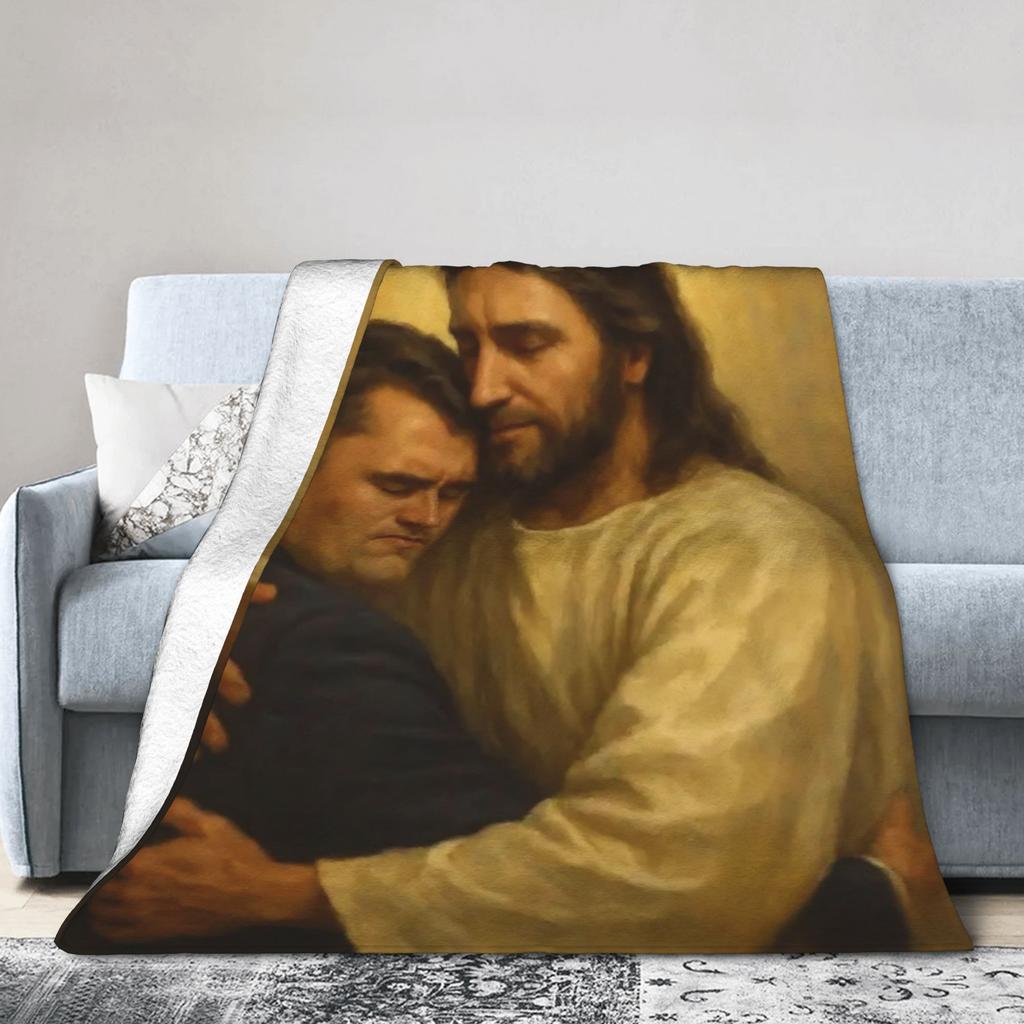 Super Soft Charlie Kirk Angelic Advocate Throw Blanket Premium Flannel Fleece Lightweight Bed Blanket Cozy Fluffy Blankets