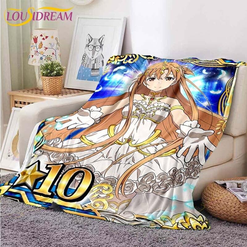 Одеяло Asuna Sword Art Online, одеяло для дивана-кровати, супер мягкое теплое одеяло, флисовое одеяло