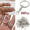 20Pcs Keyring Blanks Key Chain Silver Tone Findings Split Ring